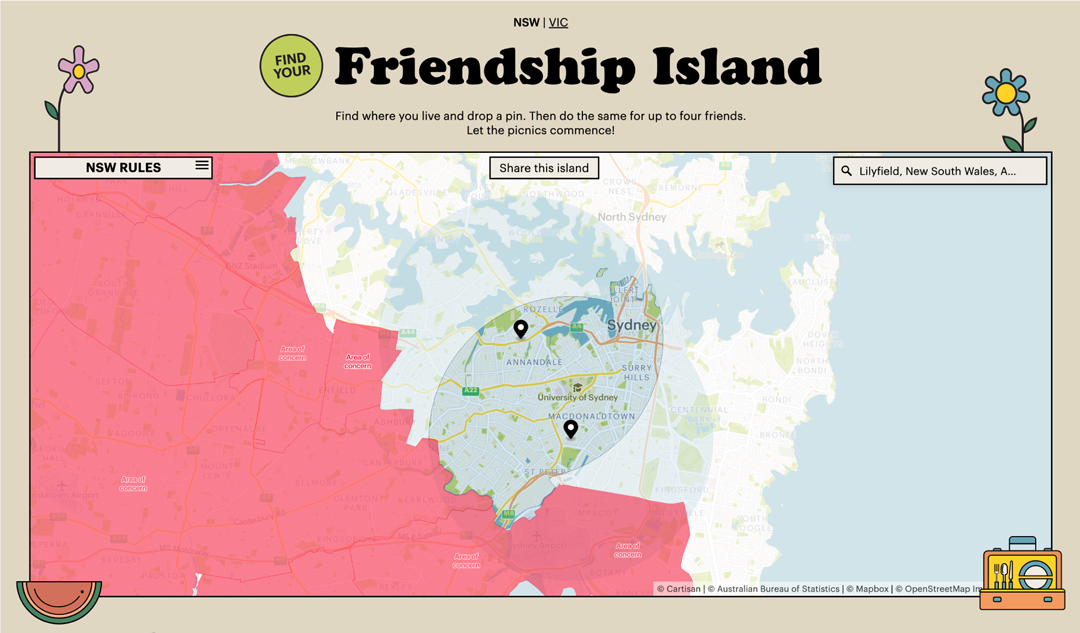 Friendship Island desktop view